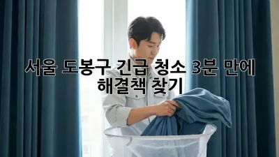 서울 도봉구 긴급 청소, 3분 만에 해결책 찾기!